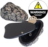 Rock Key Hider w/ Swing Cover & Window Warning Decal Set