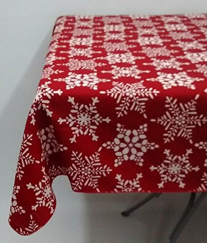HomeSewBeautiful Handmade Rectangle Cotton Christmas Tablecloth Shell stitch Edging 57 X 106