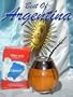 ARGENTINA MATE KIT: Yerba mate herb tea + Gourd with Silver 800 work + Bronze and Nickel straw (Bombilla)