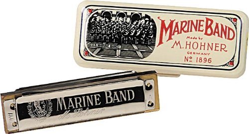 Hohner 1896/20 Marine Band Harmonica, w/ FREE Book, Key of A