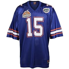 Nike Florida Gators #15 Royal Blue Youth Replica Football Jersey with 2007 BCS National Championship Game Patch