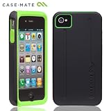 Case-Mate iPhone 4S / 4 Hybrid Tough Case, Black/Green ハイブリッド タフ ケース, ブラック / グリーン CM015586