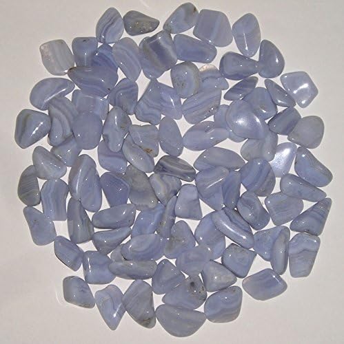 World of Gaia Rocks: Blue Lace Agate Tumbled Stones Small 1/2 Lb Bulk Pk 15-22mm