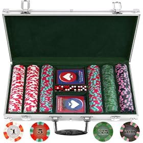 NexGen PRO Classic Style 300-Chip Poker Set with Aluminum Case – 9 g.