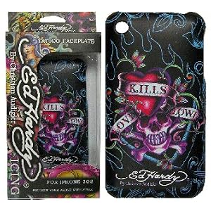 Ed Hardy iPhone 3G/3GS Tattoo Faceplate - Black Love Kills Slowly