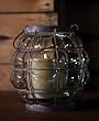 7" Blown Glass & Metal Shaped Lantern 7" Blown Glass & Metal Shaped Lantern