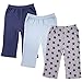 Luvable Friends 3-Pack Printed Pants, Blue Stars, 12-18 Months