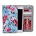 Compatible With: Docomo Fujitsu Arrows NX F-02H, Ekotek Ekophone Sage |BABY BLUE PINK WHITE| [FLORAL] Women's Wallet Clutch Wristlet Case