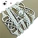 BESSKY Women's Infinity LOVE Heart Eiffel Tower Friendship Leather Charm Bracelet