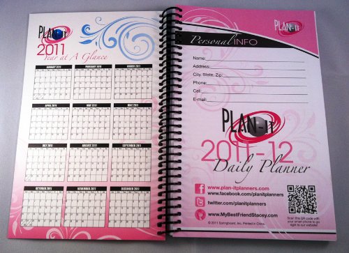 2011-2012 Daily Fashion Day Planner Organizer Agenda (August 2011 Through July 2012)- Black