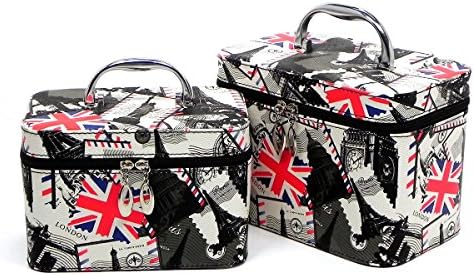British Flag Print Cosmetic Case 2pcs Set