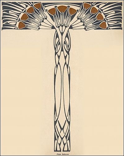Photographic Prints of Art Nouveau Plant from Mary Evans