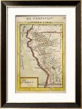 Peru, a Map Showing a Coastal Part of South America on the South Pacific Framed Art Poster Print by Alain Manesson Maller, 24x32
