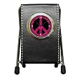 Pen Holder Desk Clock of Flowered Peace Symbol Hot Pink