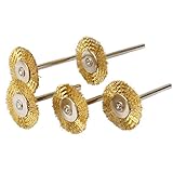 ホイール型 ワイヤーブラシ 25mm 5個セット ゴールデン