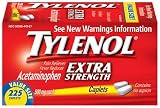 Tylenol Extra Strength Pain Reliever & Fever Reducer Caplets-225 count (Quantity of 2)