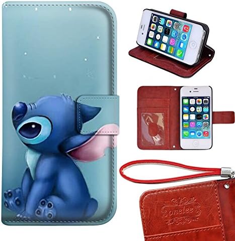Customized PU Leather High Quality Cute Stitch And Toothless iPhone 4/4s Wallet Case