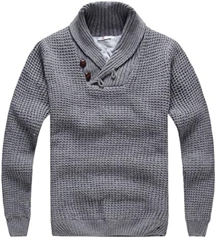 Fire.Ice Men's Thinken Fleece Solid Winter Warm Knitwear Sweater Dark-grey-XL