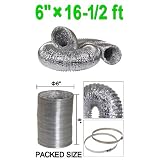 Buy 6 Vent 16.5' Insulated Flexible Duct Air Ducting Silver