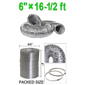 Buy 6 Vent 16.5' Insulated Flexible Duct Air Ducting Silver now!