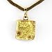 Handmade Murano Glass Pendant - Square S Gold/Brown Style2