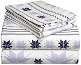 Pike Street 135-Gram Printed Flannel Queen Sheet Set, Swiss Bliss