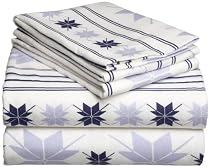 Pike Street 135-Gram Printed Flannel Queen Sheet Set, Swiss Bliss