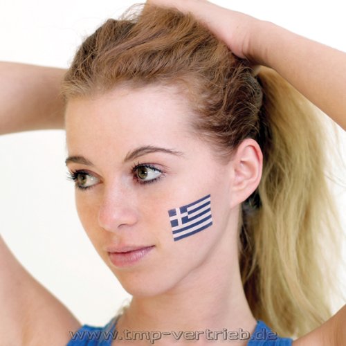 Griechenland Tattoo Fahne 5er Fan Set – EM Fanartikel 2016 -Greece Flag