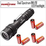 Surefire V2-BK V2 Vampire 100 Lumens Dual-Spectrum WH/IR LED Flashlight With Surefire Batteries