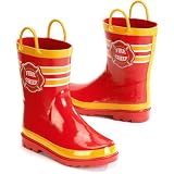 Little Boy's Fire Chief Rain Boots Sizes 7/8, 9/10 and 11/12