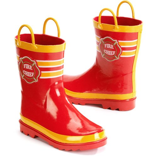 Toddler Fireman Rain Coats Boots and Umbrellas