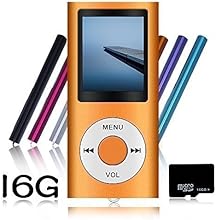 Tomameri Portable MP4 Player MP3 Player Video Player 16 GB Micro SD Card with Photo Viewer , E-Book Reader , Voice Recorder-Orange