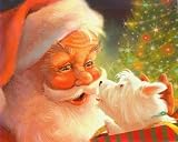West Highland Terrier & Santa Claus Christmas Cards