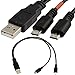 30CM USB 2.0 A Male Plug to 2 Micro Male Splitter Y Data Charge Cable Adapter