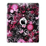 Premium Hard Design Snap-on Case Cover for Apple iPad 16GB, 32GB, 64GB Wi-Fi and WiFi + 3G - Cool Pink Butterfly Print