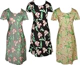 Orchid Panel Hawaiian Aloha Cap Sleeve Short Tank Dress