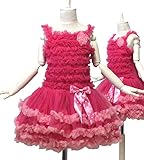 フリフリ チュチュ ワンピース ピンク大好き女の子tu-0014 ふんわりチュチュにたっぷりふりふりと水玉リボンが可愛い90ｃｍ　100ｃｍ　110ｃｍ 120ｃｍ 130ｃｍ こども ドレス ダンス