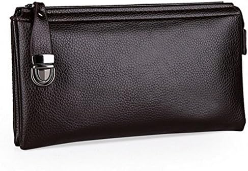 ORVR Mens Genuine Leather Business Wrister Zipper Wallet Purse Clutch Handbag Organizer Bag
