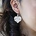Pit Bull Mom Pave Heart Earrings French Hook Clear Crystal Rhinestones