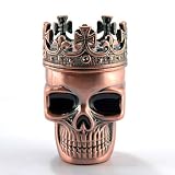 Awesome Skull Crowned King Skeleton Design Spice Herb Grinder Pollen Mesh Storage Space + Gift Box