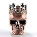 Noble Copper Tone King Skeleton Skull Design Herb Metal Spice Grinder Pollen Holder + Gift Box