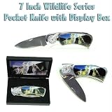Wildlife Series Pocket Knife w/ Display Box - Wolf