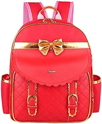 Girls Cute Bowknot Toddler Preschool Junior School Child Backpack Red Large