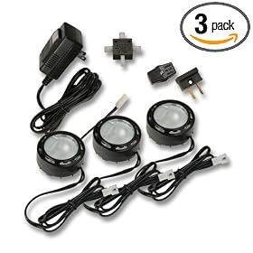 Westek SW60LC3 20-Watt Halogen Low Voltage Accent Light Kit, 3 Pack, Black