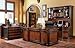 Home Office Computer Desk with Hutch in Two Tone Warm Brown Finish