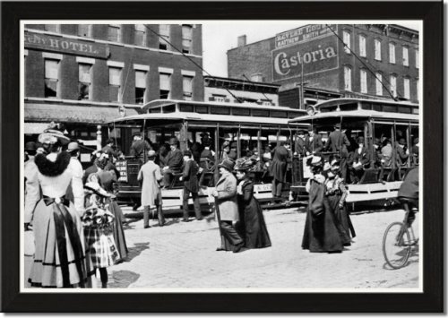 Framed Art Poster 20x30, Taking the Trolley through Queens