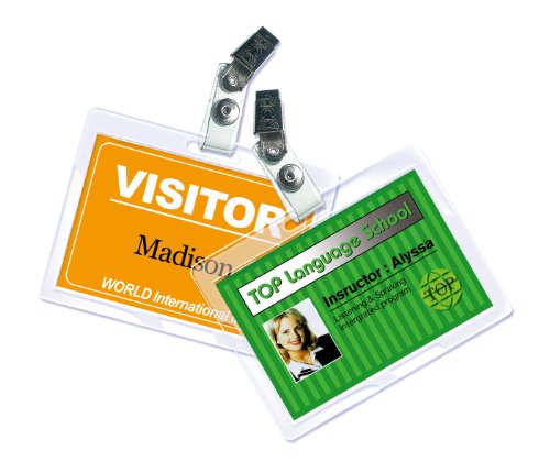 Royal Sovereign Thermal Laminating Pouches, 5 Mil, ID Badge Size 3.8" x 2.6" x 0.1" Inches, Punched with Clips, Clear Gloss, 25 Pouches (RF05IDPC0025)