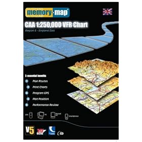 Memory Map Civil Aviation Authority 1:250,000 Region 6 - England East [import anglais]