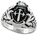 Surgical Steel 9/16" ( 18 mm ) St. James Cross Ring