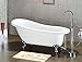Cambridge Plumbing Inc AST67-463D-2-PKG-CP-7DH Acrylic Slipper Bathtub 67 x 30 in. with 7 in. Deck Mount Faucet Drillings - Complete Polished Chrome Plumbing Package